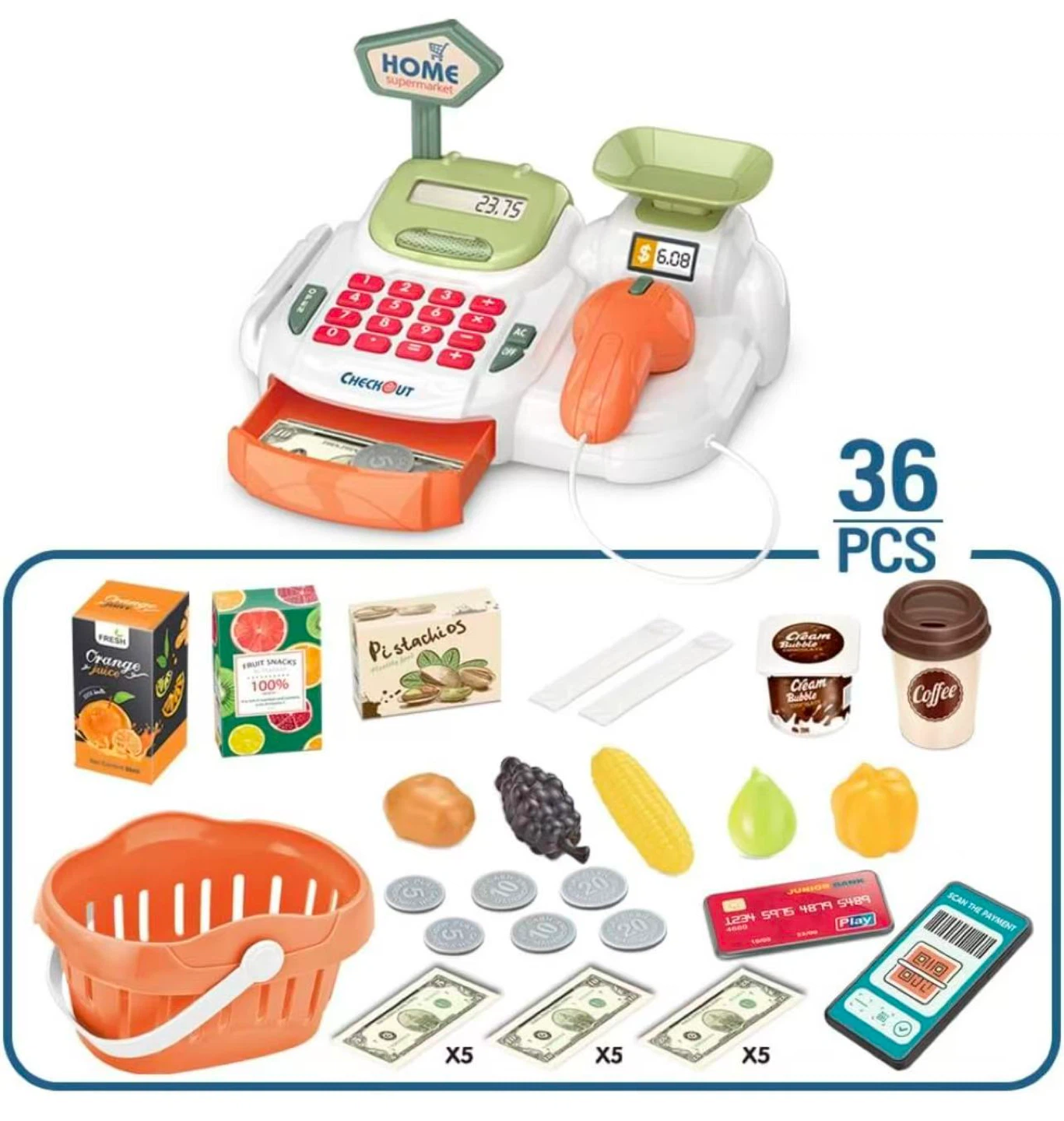 HOME Supermarket Toy Cash Register with Accessories - photo 3