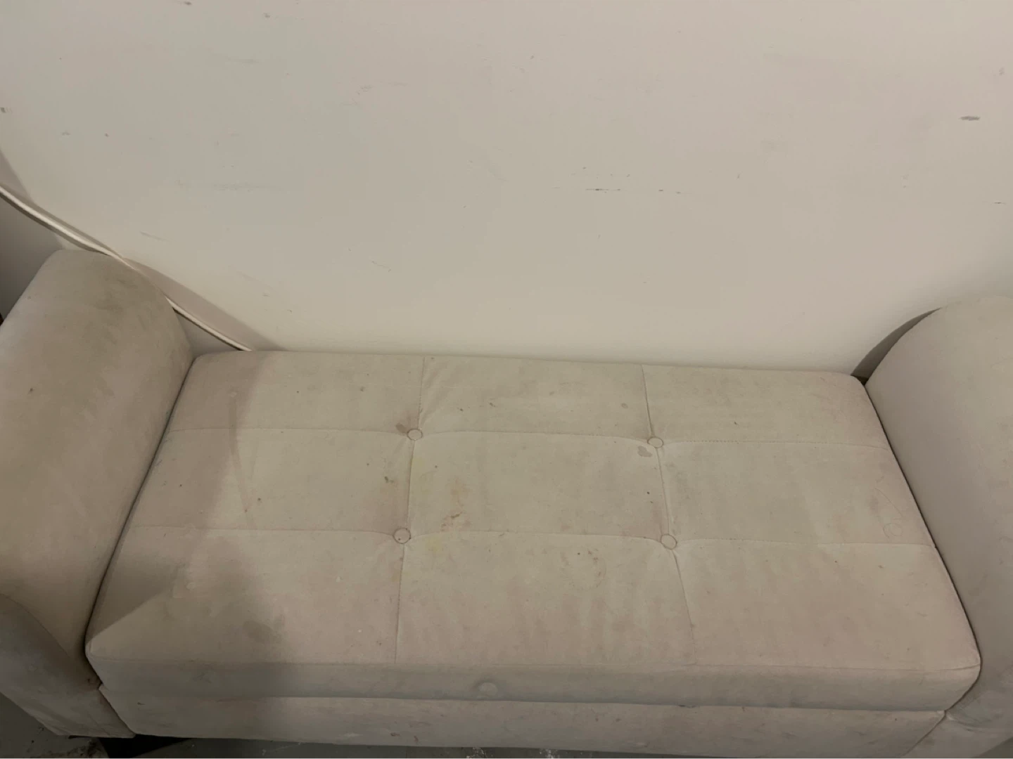 Beige Tufted Loveseat Bench - photo 3