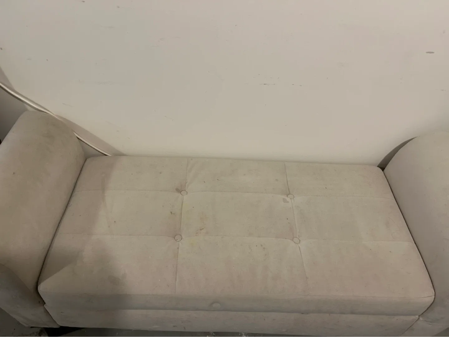Beige Tufted Loveseat Bench - photo 3