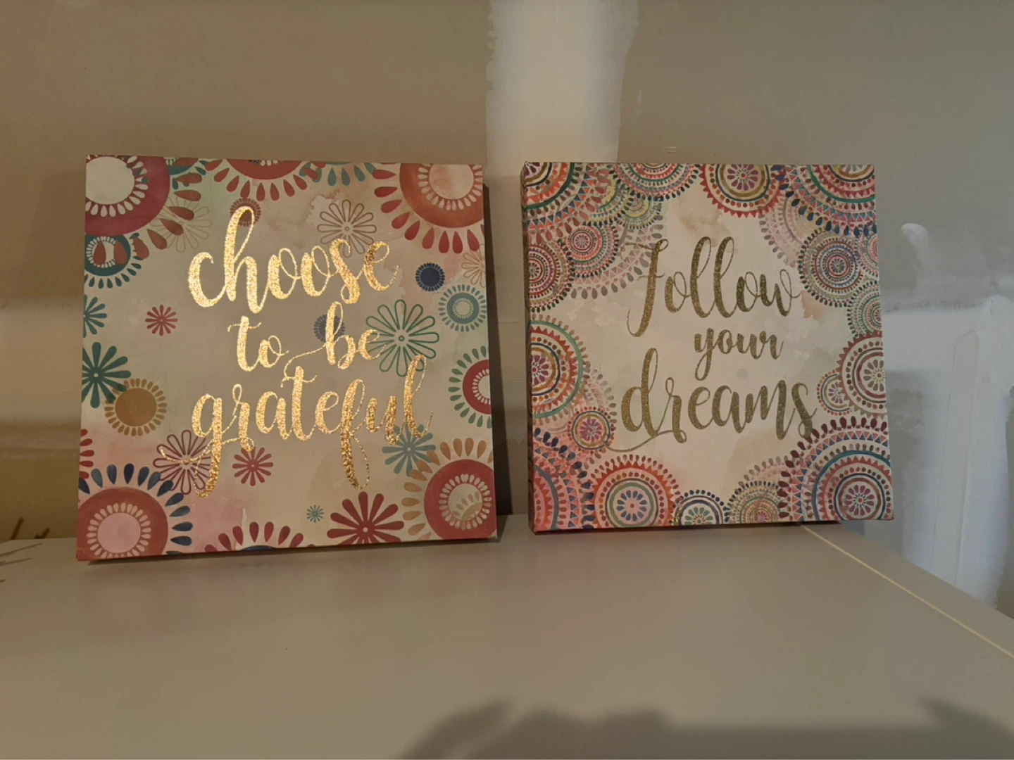 Set of 2 Inspirational Wall Art Canvases