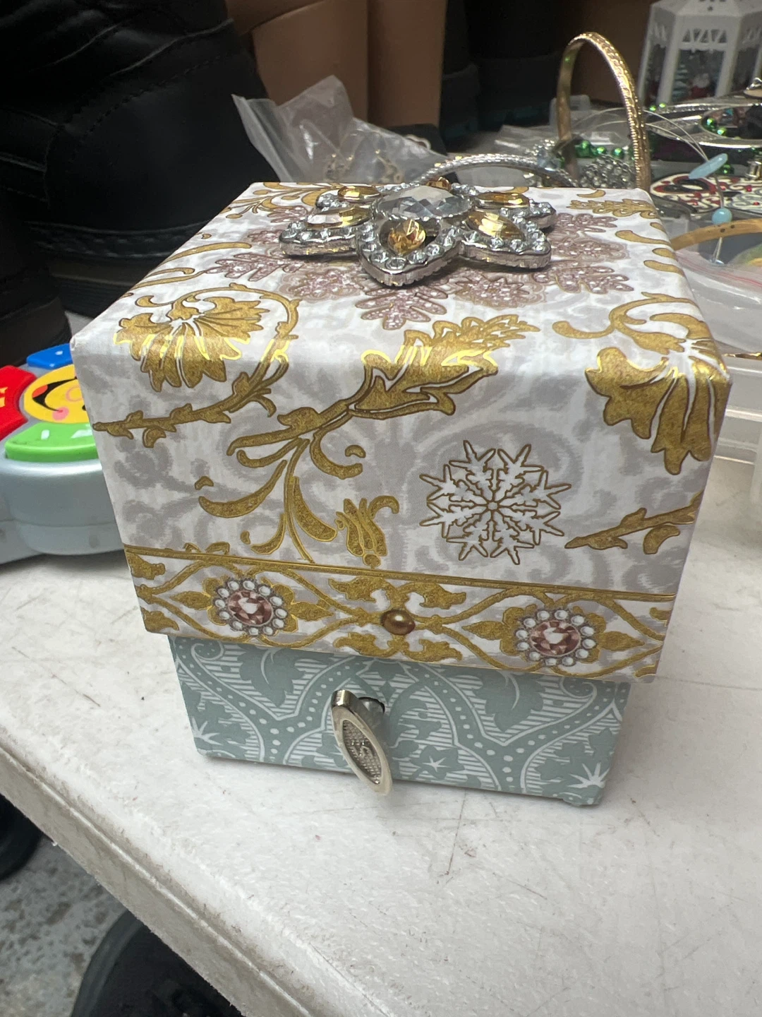 Decorative Music Box with Butterfly Clasp