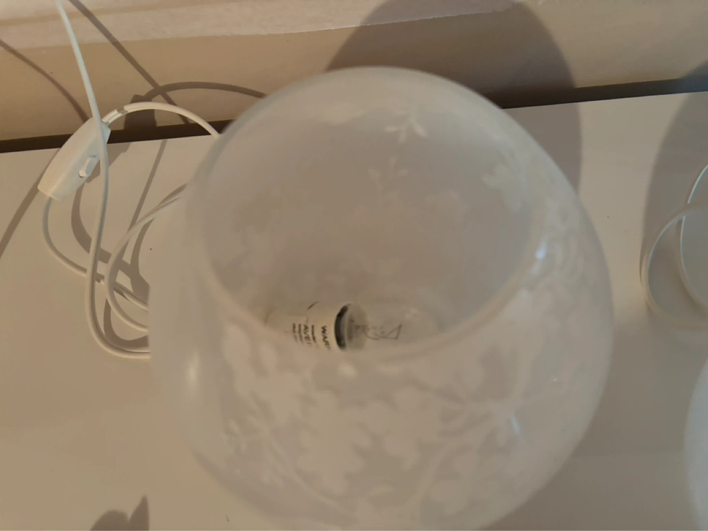 Set of 2 Frosted Glass Floral Accent Lamps