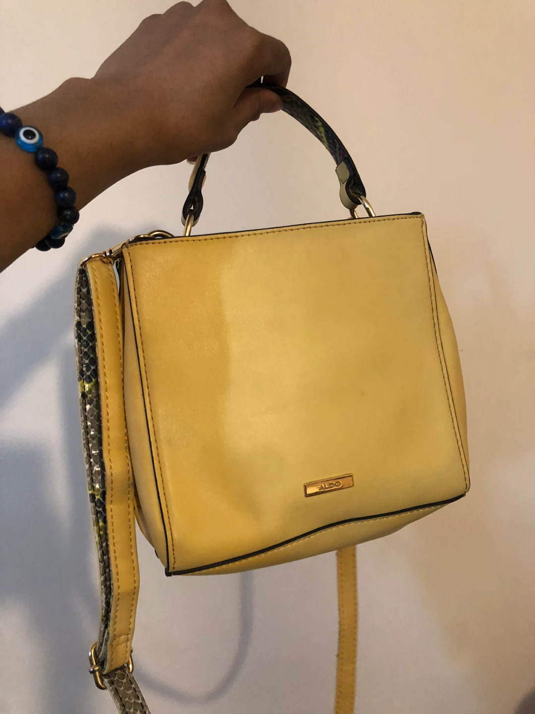 ALDO Yellow Satchel Handbag