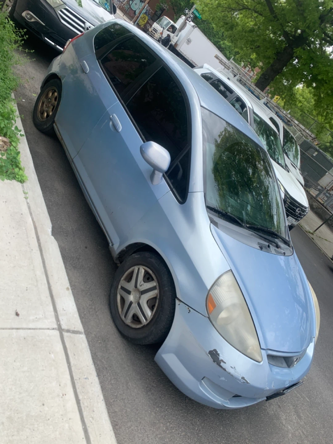 Light Blue Honda Fit Hatchback