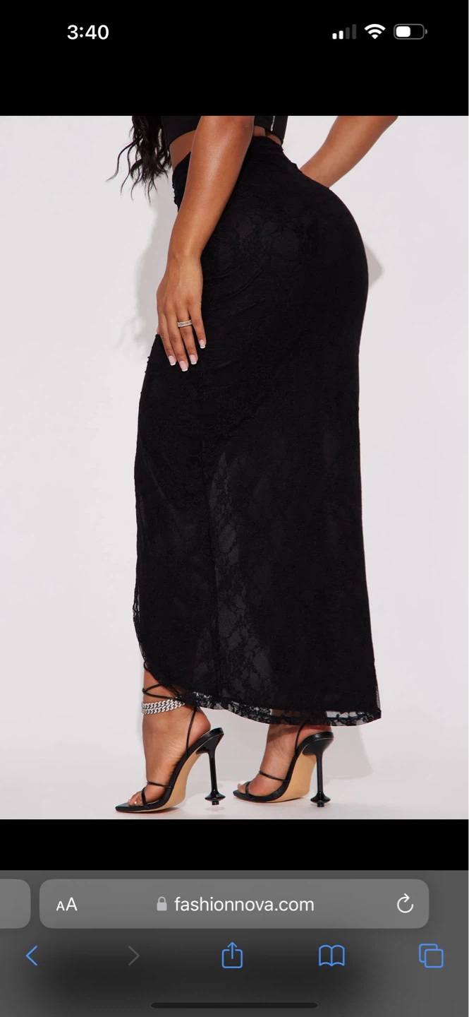 Fashion Nova Black Lace Maxi Skirt xs - photo 4