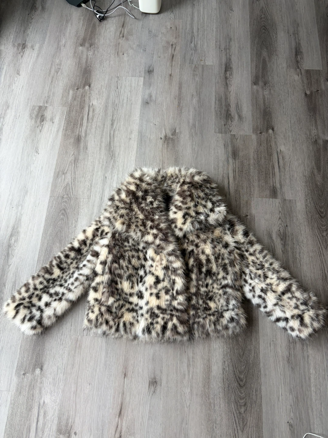 Zara Faux Fur Leopard Print Jacket S size