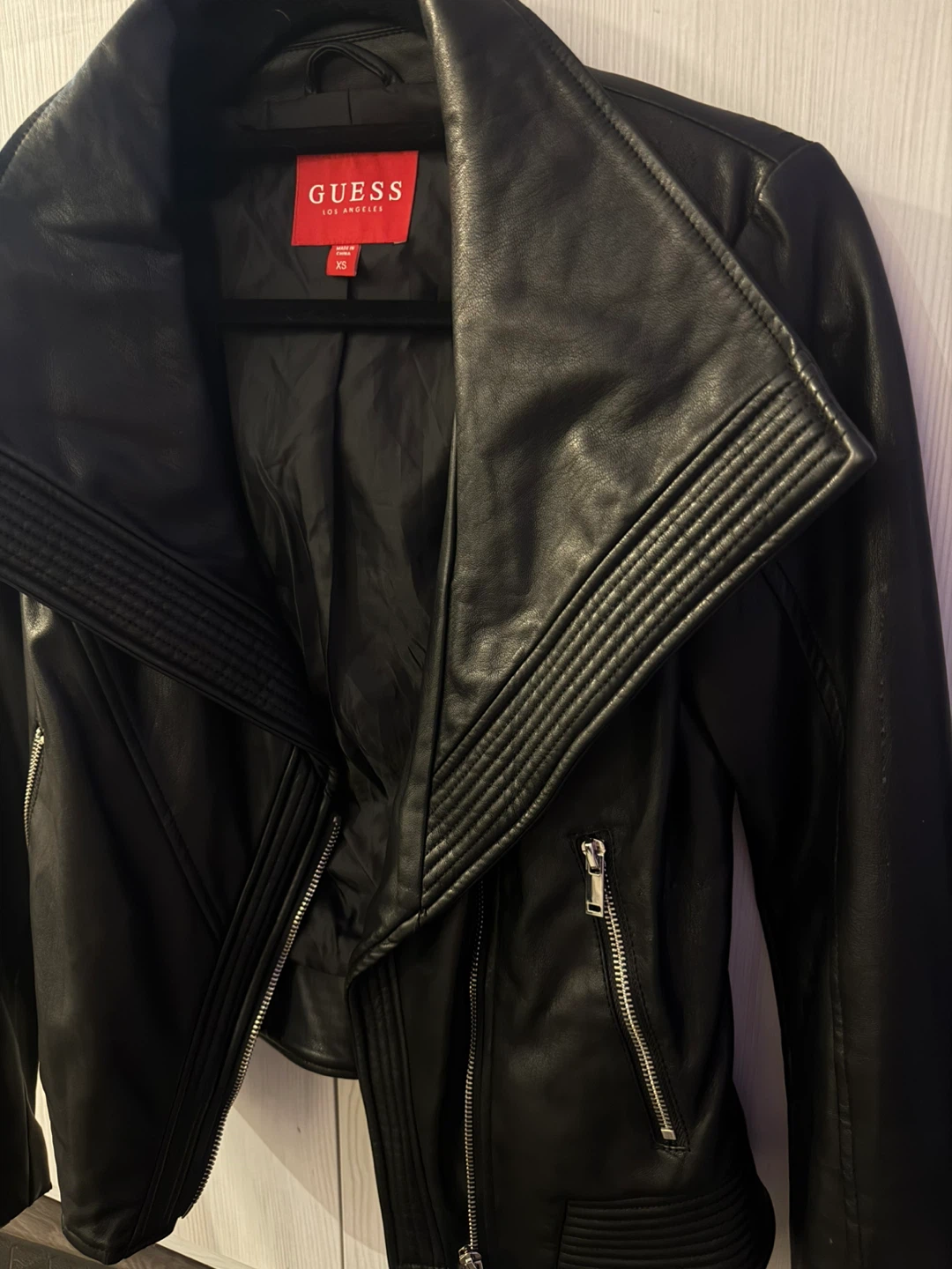 GUESS Black Faux Leather Jacket - photo 2
