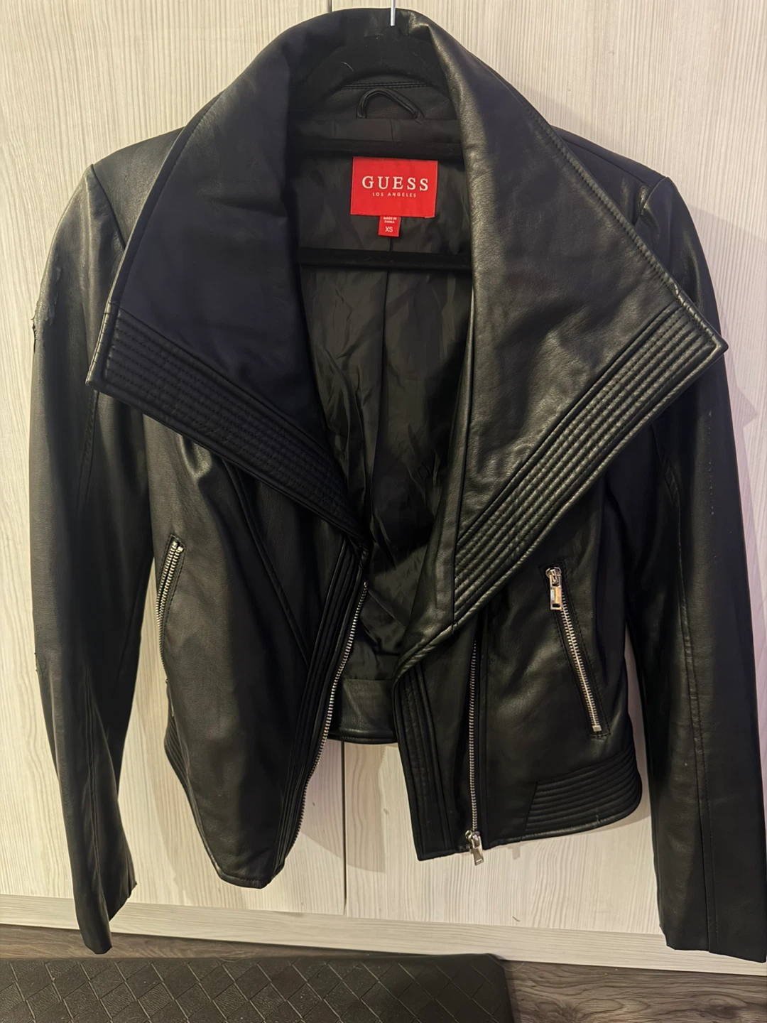 GUESS Black Faux Leather Jacket