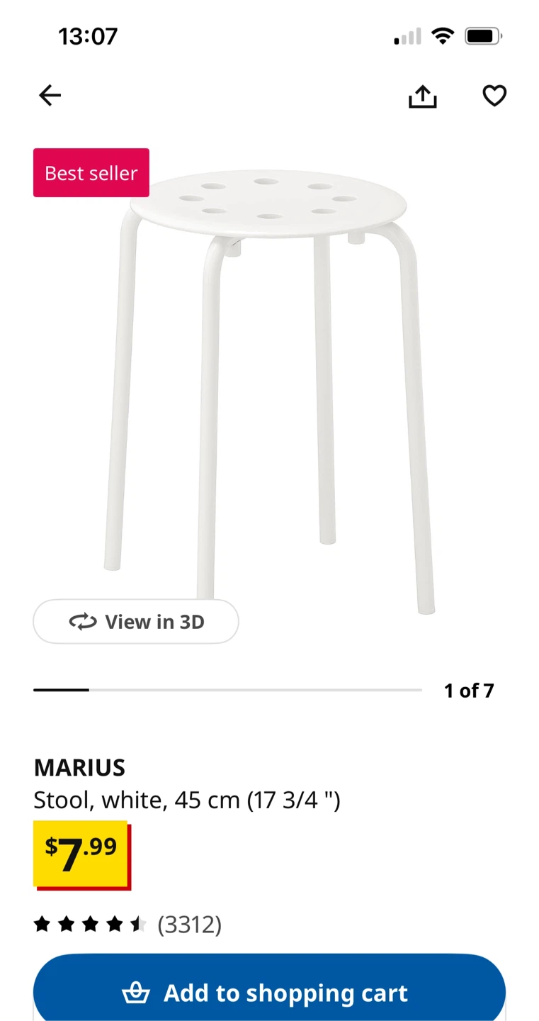 IKEA MARIUS Stools (2) - White