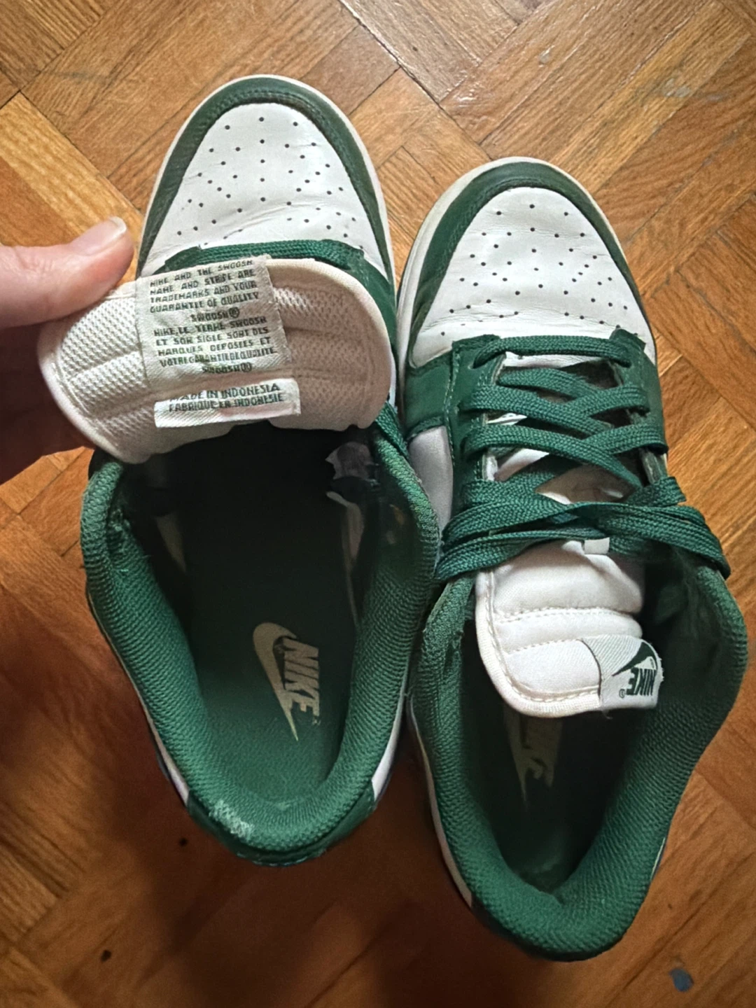 Nike Dunk Low Green White Sneakers - photo 3
