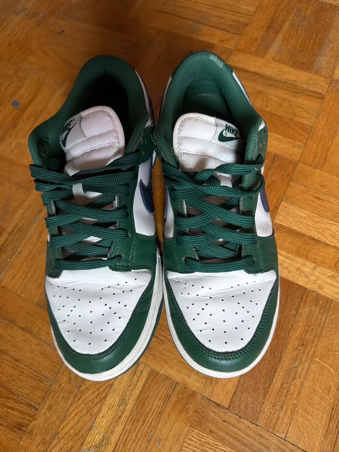 Nike Dunk Low Green White Sneakers - photo 2