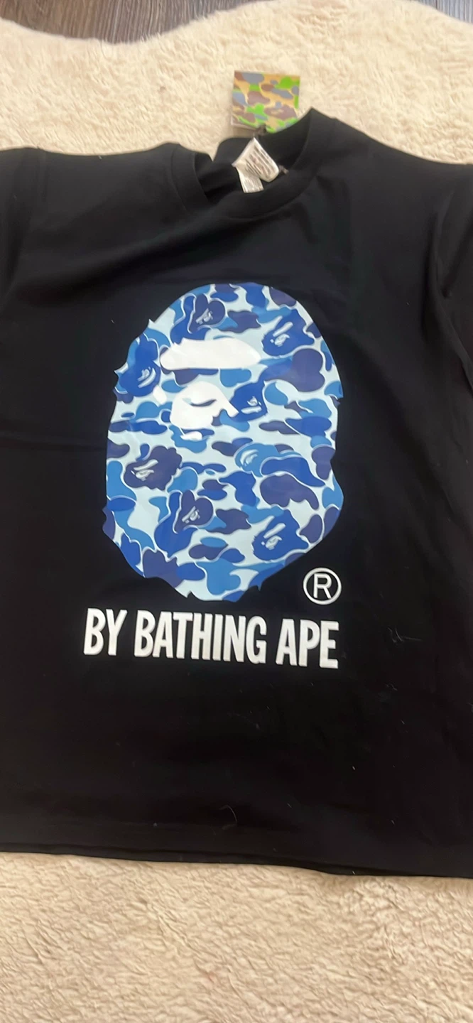 Bathing Ape Black T-Shirt with Blue Camo Ape Head - photo 4