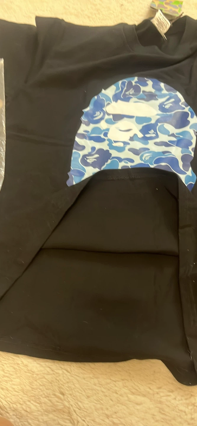 Bathing Ape Black T-Shirt with Blue Camo Ape Head - photo 2