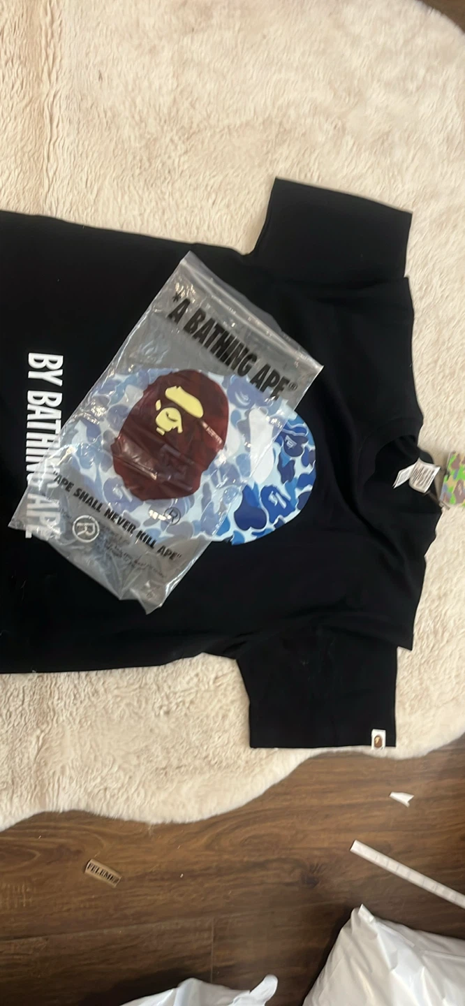 Bathing Ape Black T-Shirt with Blue Camo Ape Head