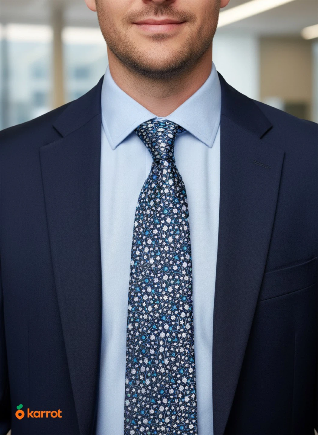 Pierre Cardin Navy Floral Tie - photo 2