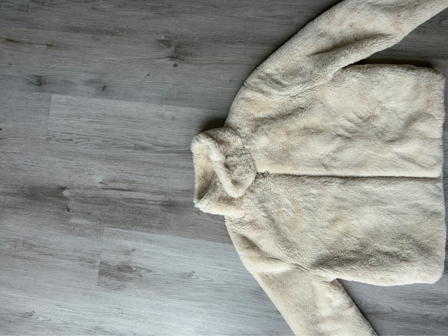 Cream Faux Fur Cropped Jacket - photo 2