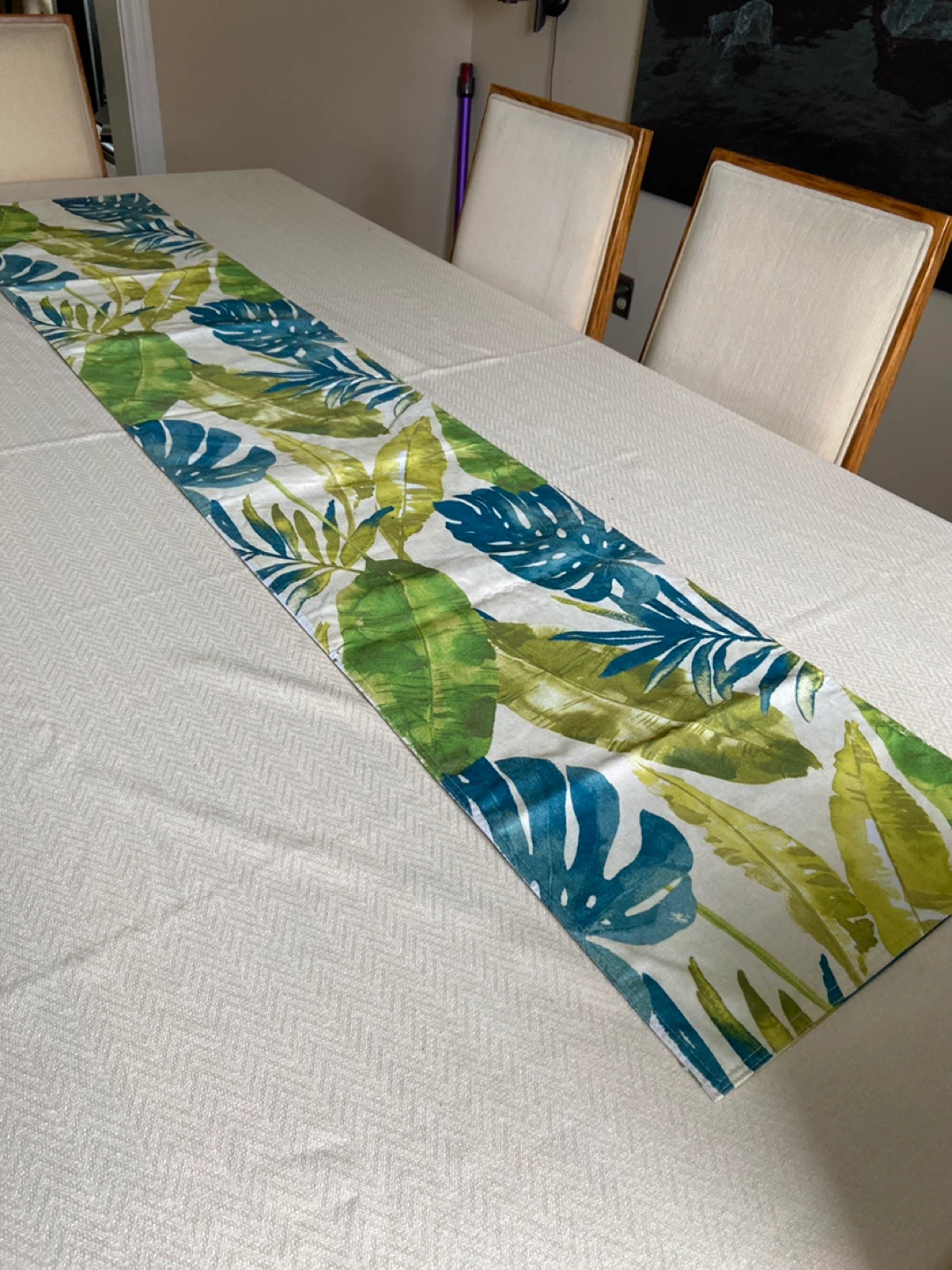 Tropical Leaf Print Table Runner - photo 2