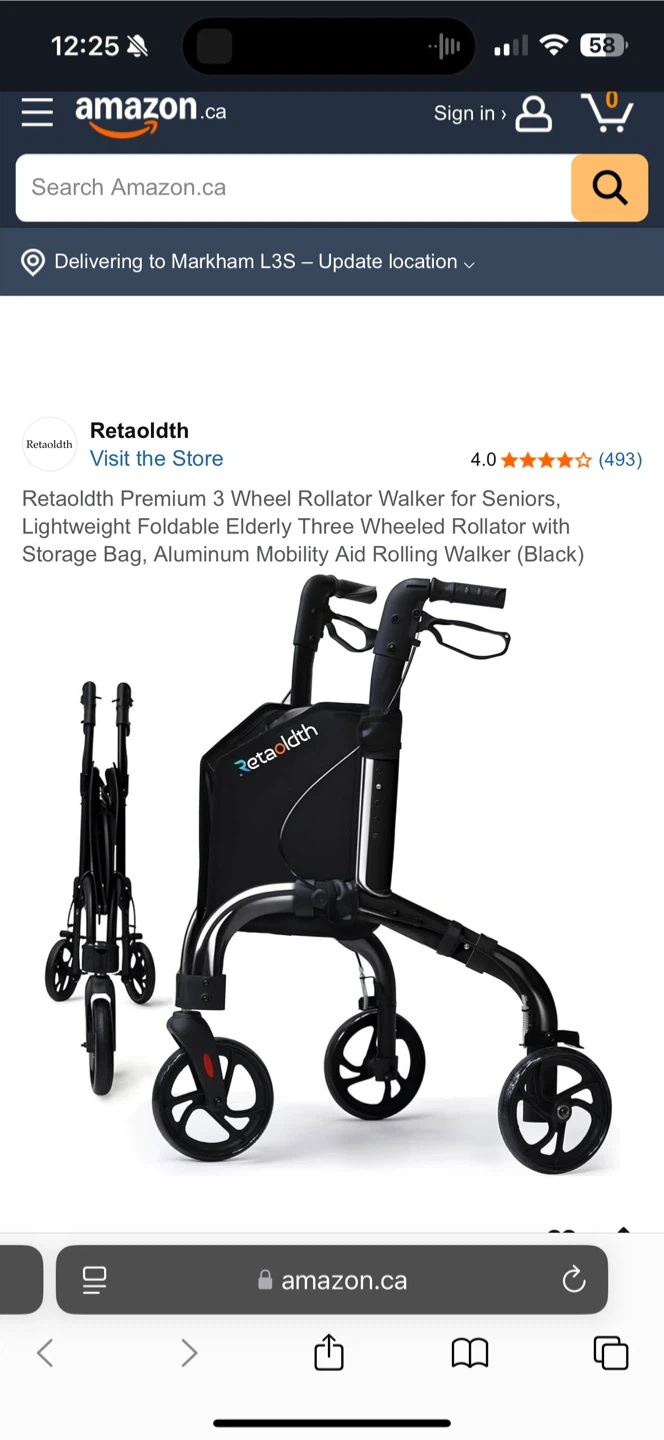 New* Premium 3 Wheel Rollator Walker