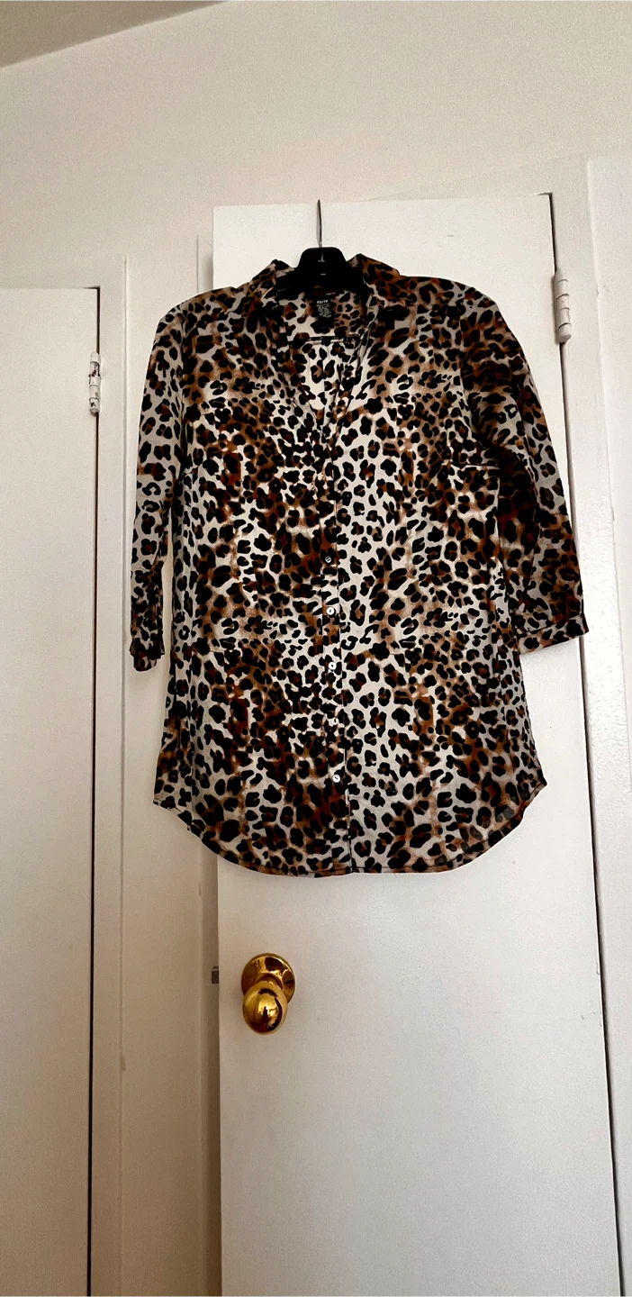 Cotton shirt leopard print size XS/S