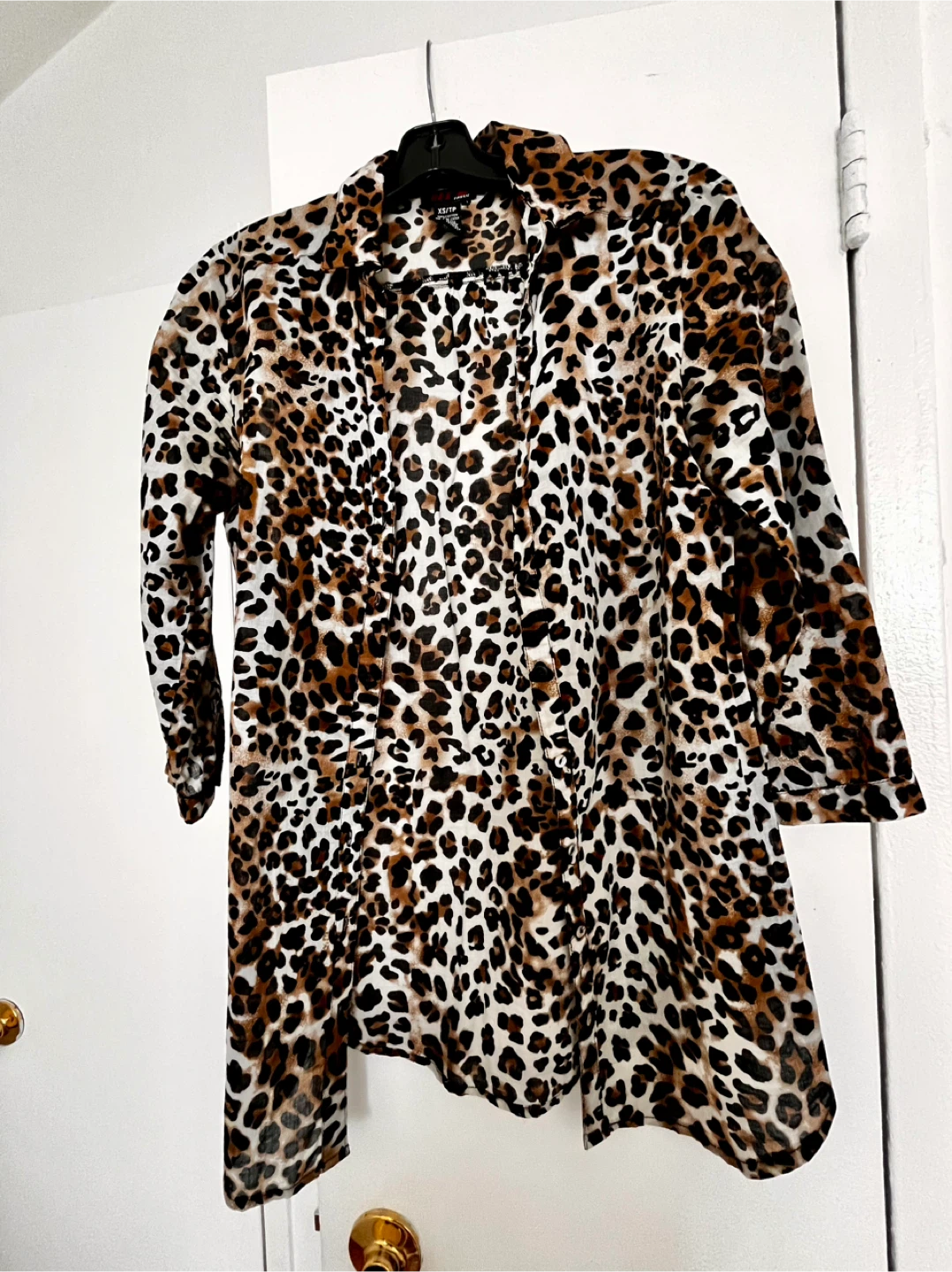 Cotton shirt leopard print size XS/S - photo 4