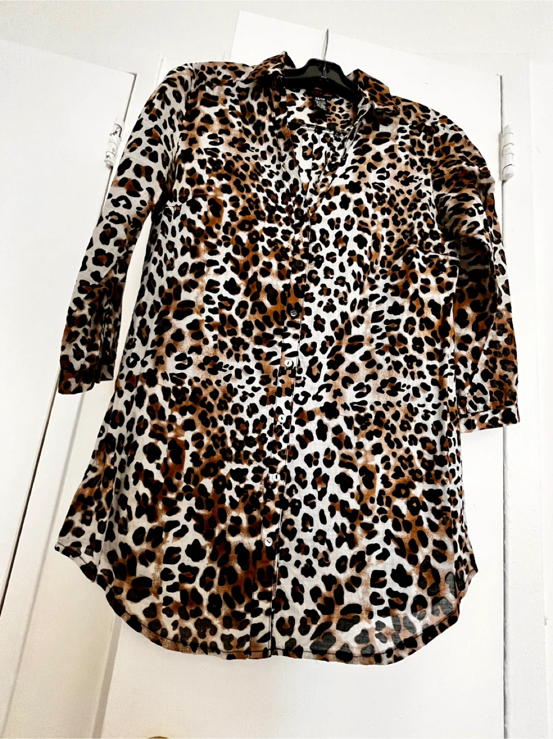 Cotton shirt leopard print size XS/S - photo 2