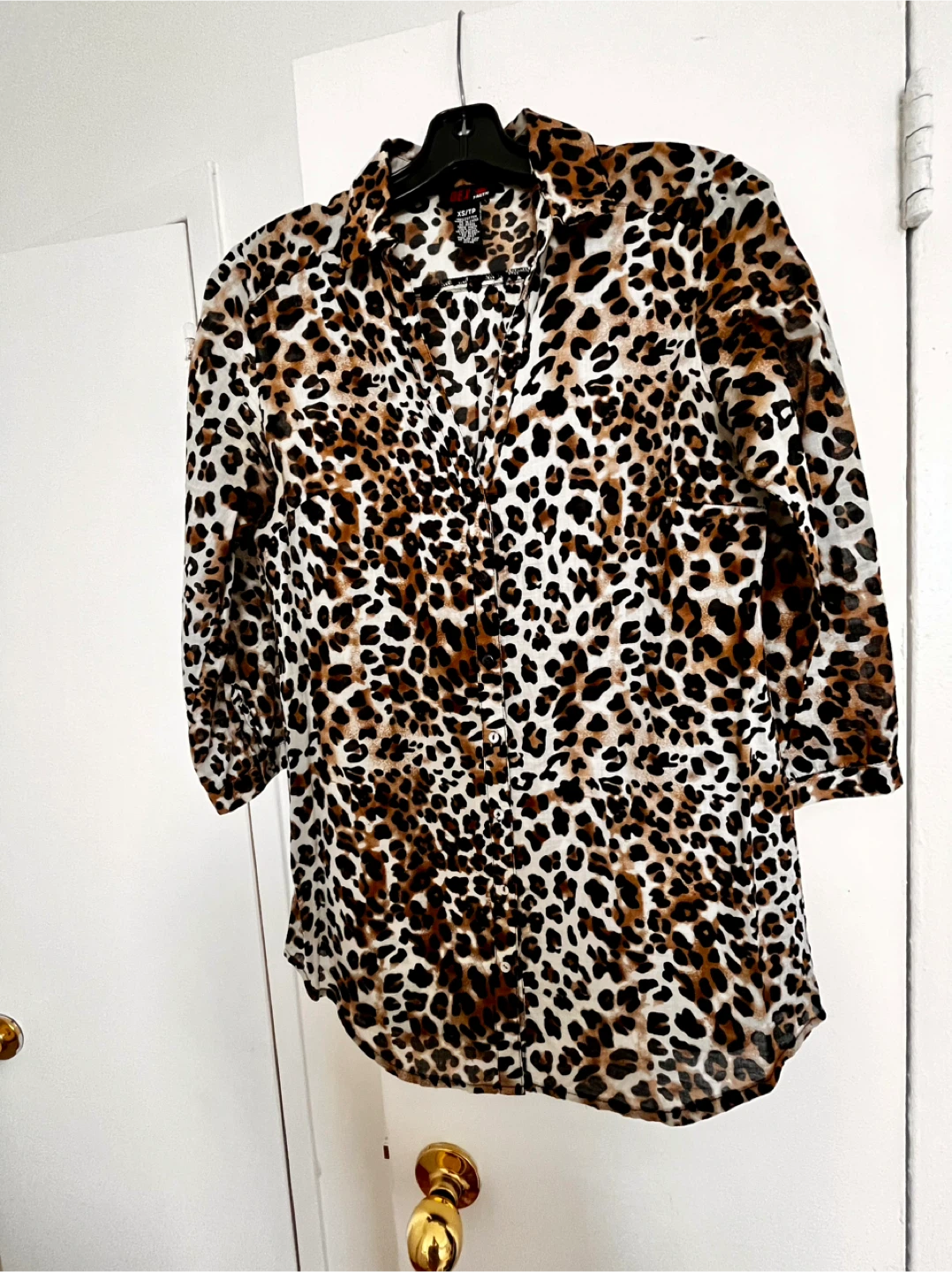 Cotton shirt leopard print size XS/S - photo 5