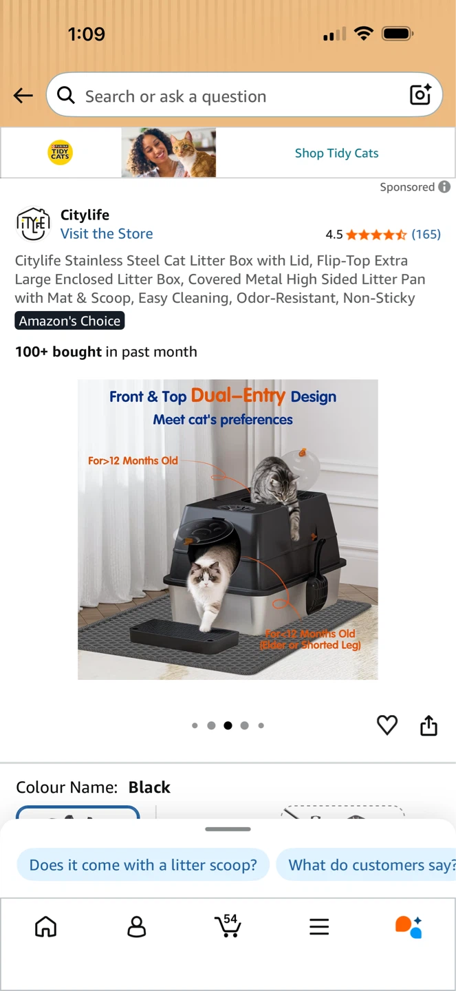 Citylife Stainless Steel Extra Large Enclosed Litter Box - photo 2