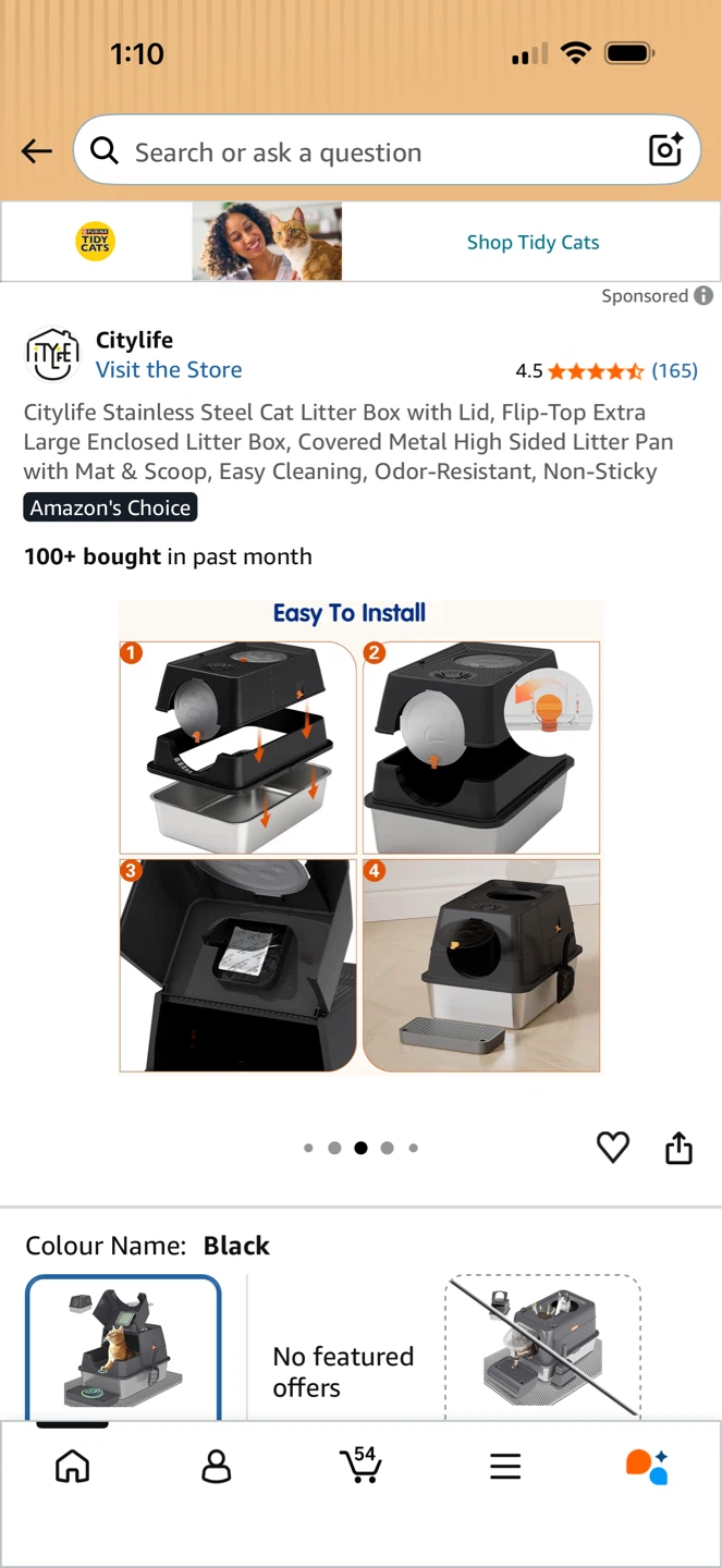 Citylife Stainless Steel Extra Large Enclosed Litter Box - photo 3