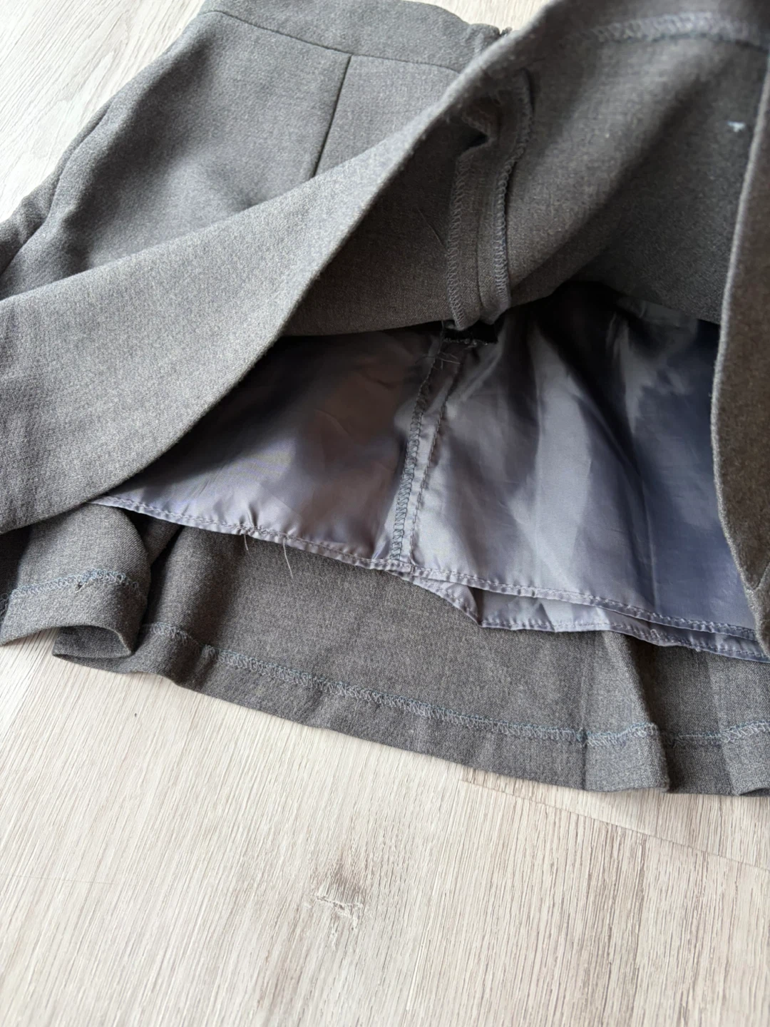 Dark Grey Pleated Mini Skirt - photo 3
