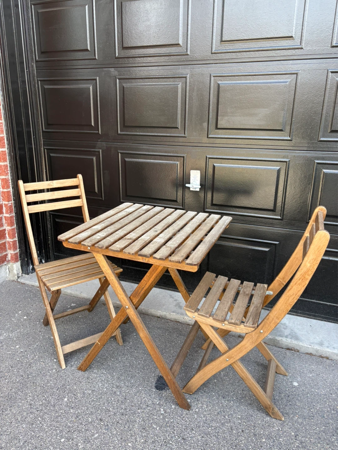 IKEA Outdoor Foldable Table + 2 Chairs (Small Wooden Patio set) - photo 5