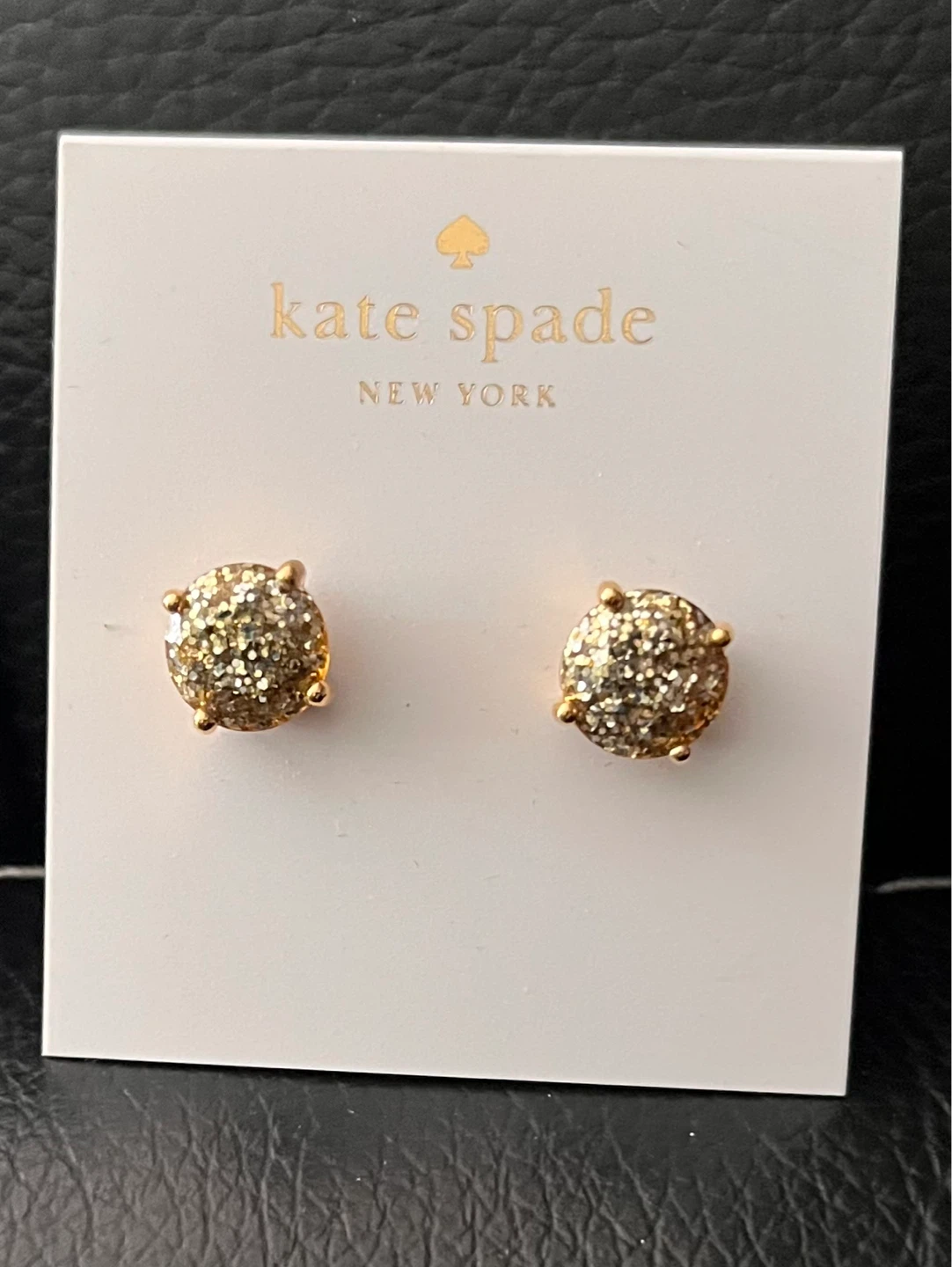 Kate Spade Gold Glitter Stud Earrings