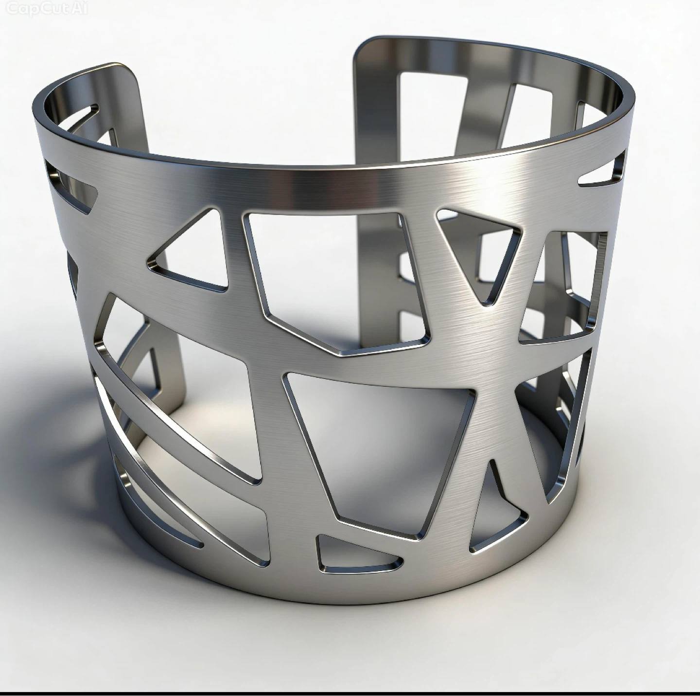 Silver Geometric Cutout Cuff Bracelet - photo 2