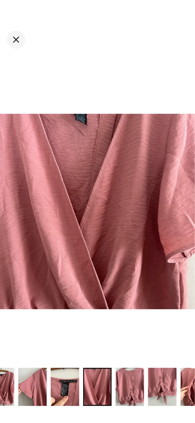 COMO BLACK Pink Textured Wrap Tie-Front Top XL - photo 4