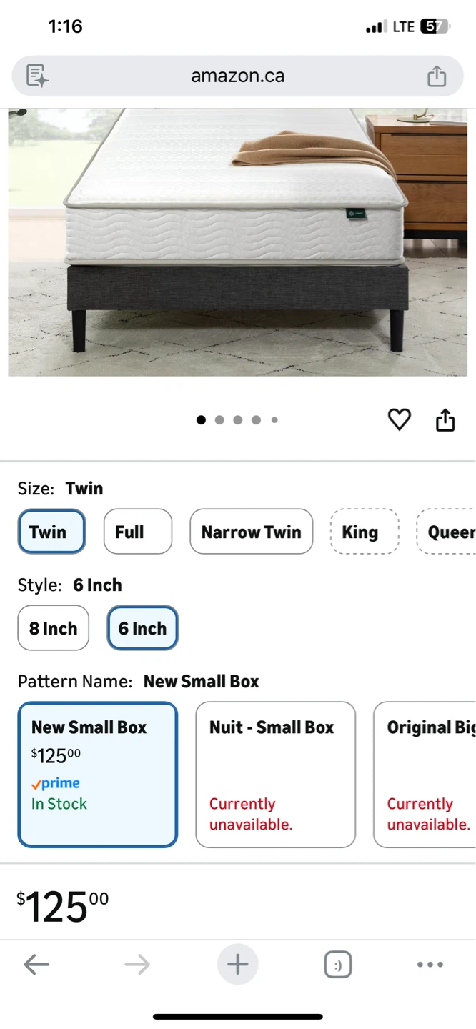 Zinus 6 Inch Twin Foam and Spring Hybrid Mattress, New Small Box - photo 2