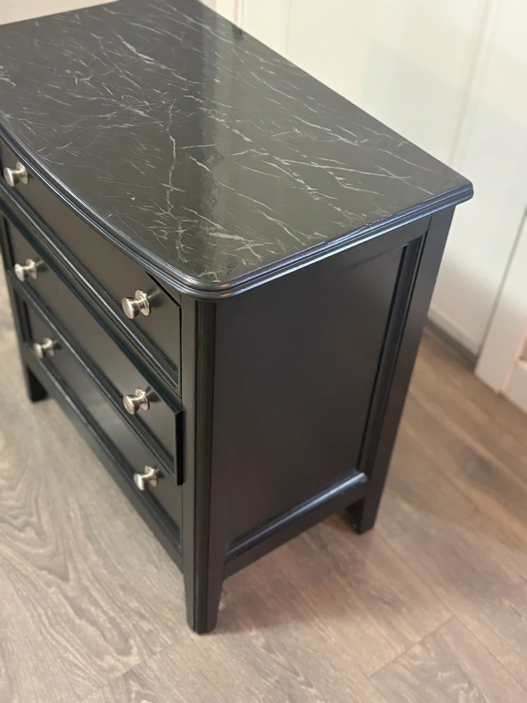 Black 3-Drawer Nightstand - photo 3
