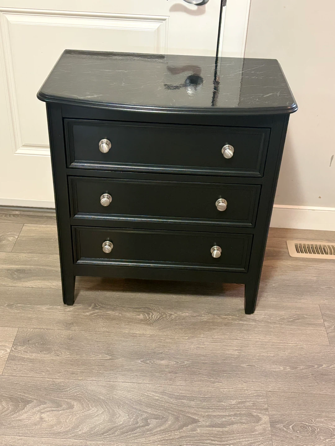 Black 3-Drawer Nightstand