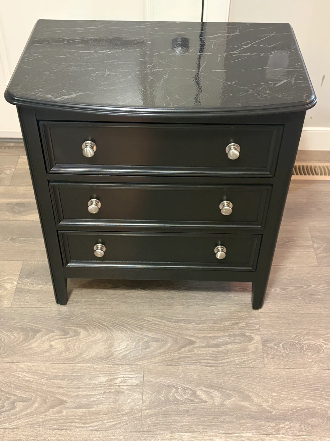 Black 3-Drawer Nightstand - photo 4