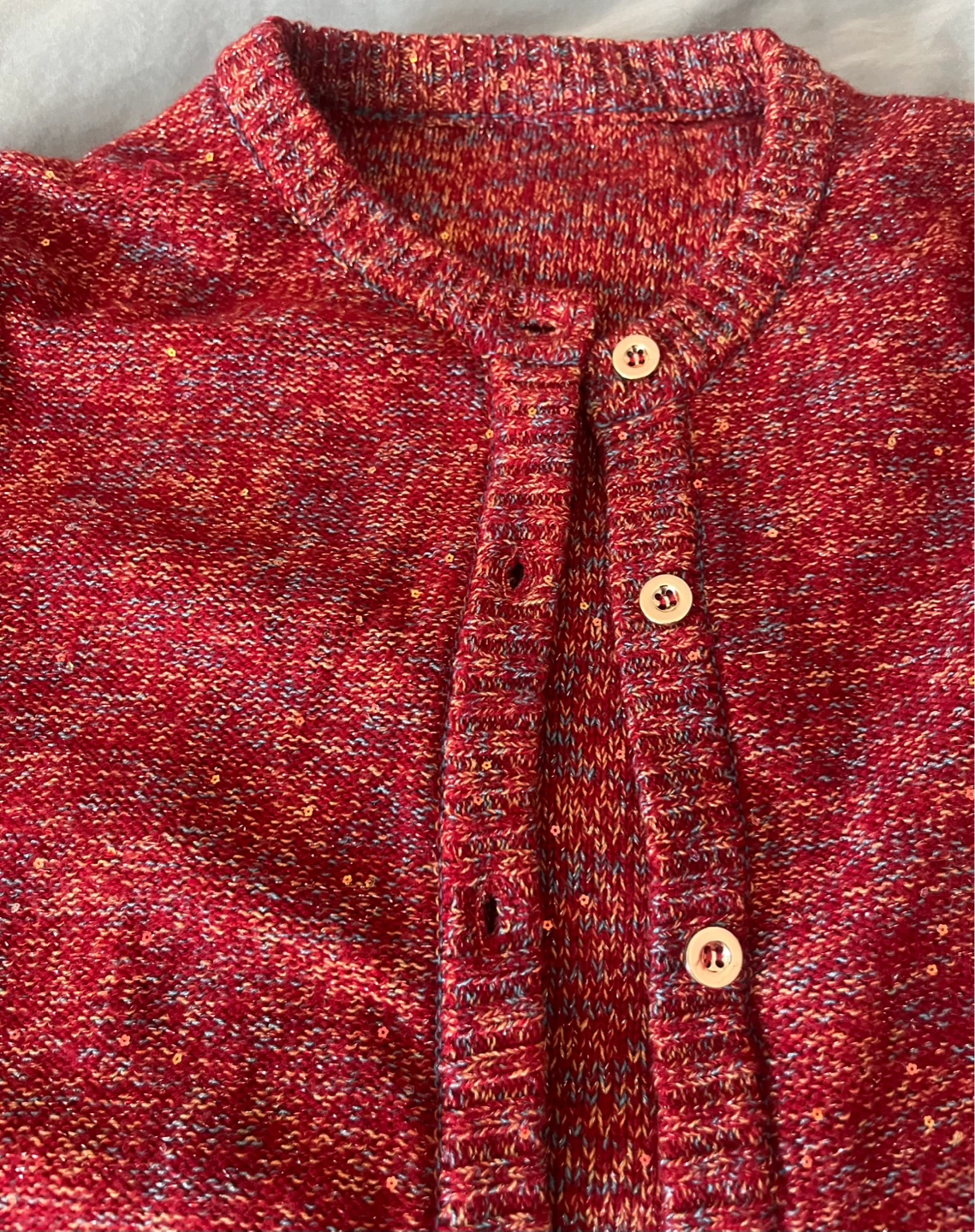 Gold and silver sequin wool cardigan - photo 2