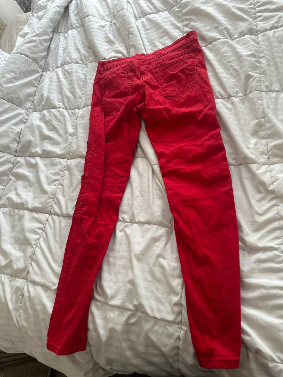Red Zippered Distressed Jeans - Size 30 - photo 3