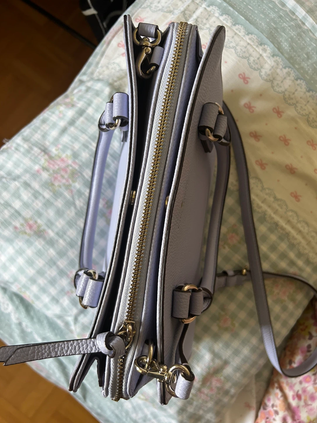 Kate Spade Lilac-Blue Leather Satchel Handbag - photo 2