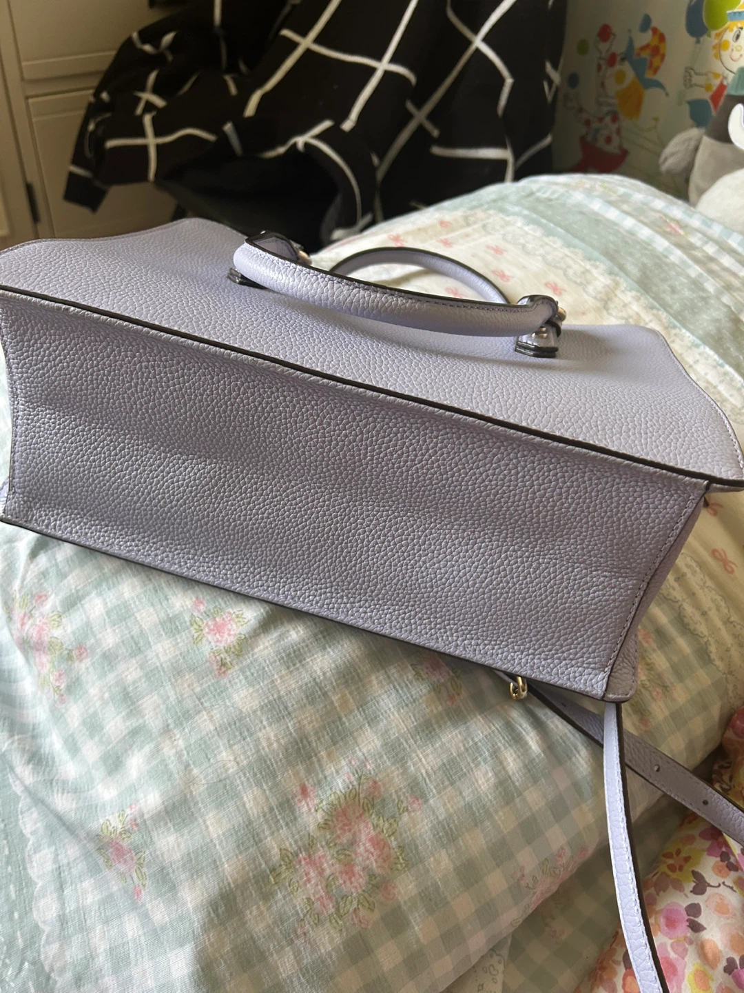 Kate Spade Lilac-Blue Leather Satchel Handbag - photo 4