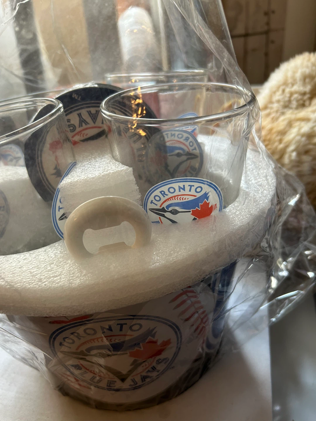 Toronto Blue Jays Ice Bucket Set with Glasses and Coasters