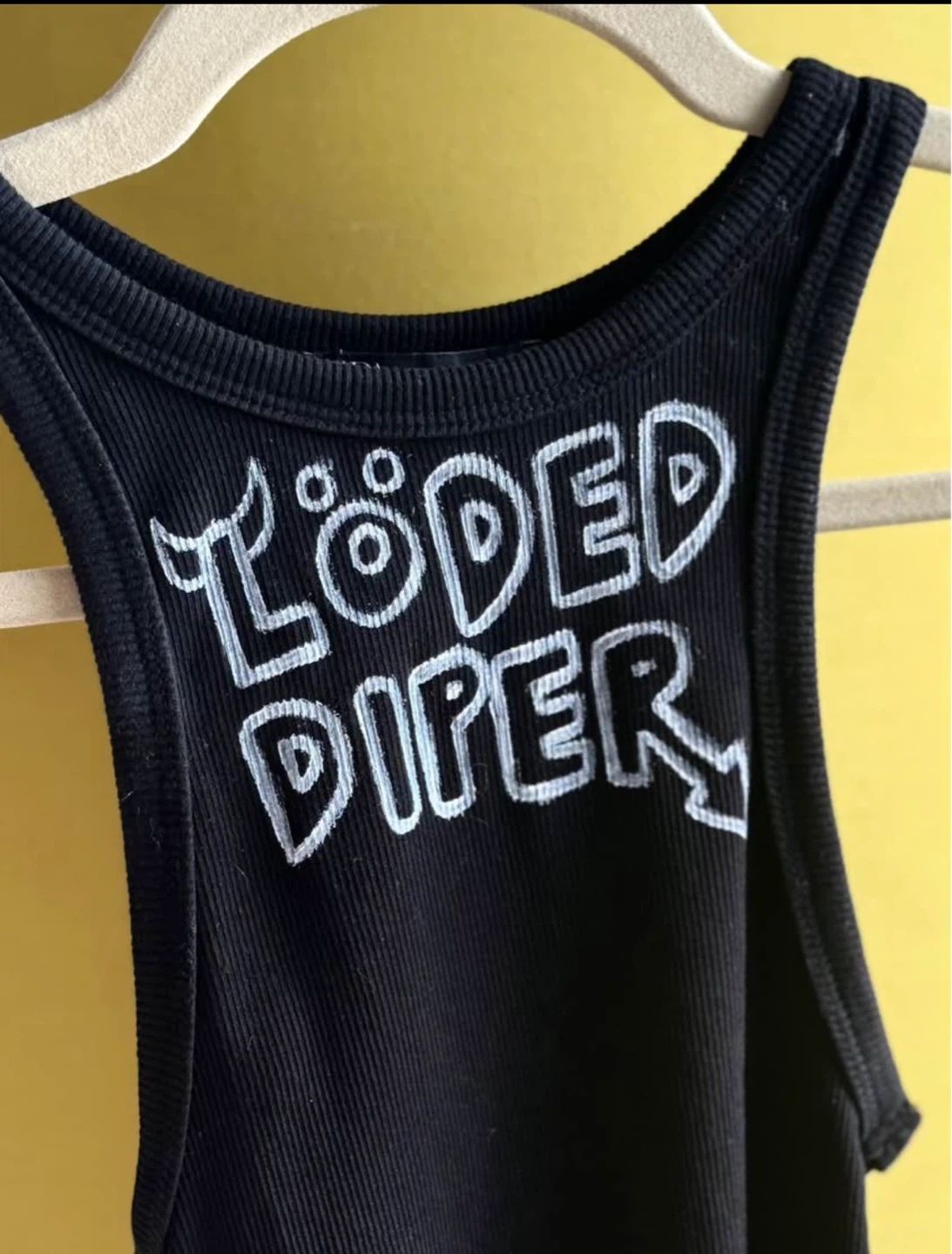 Loded Diper black ribbed cropped tank top - photo 2