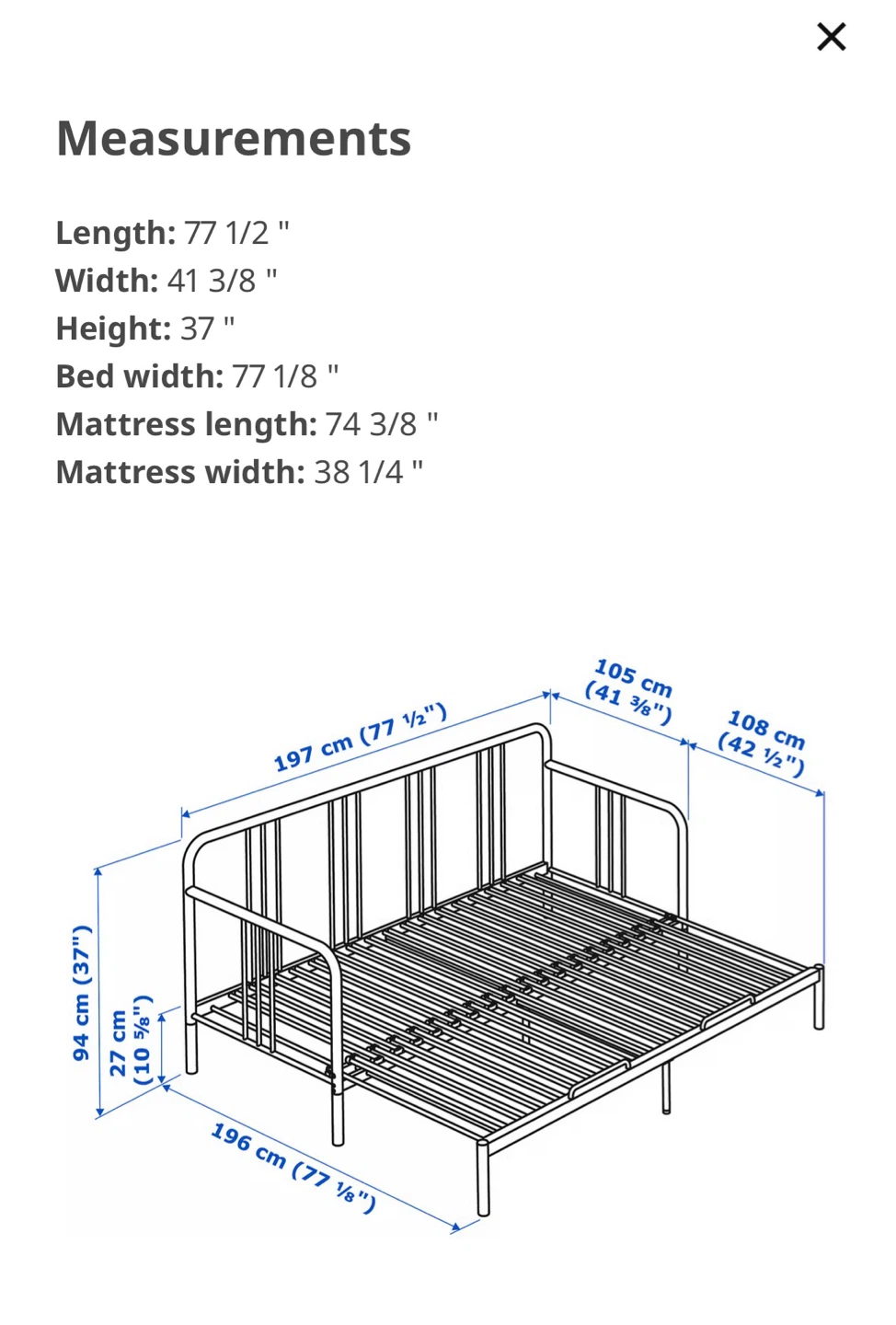 Black Metal Daybed Frame - photo 4