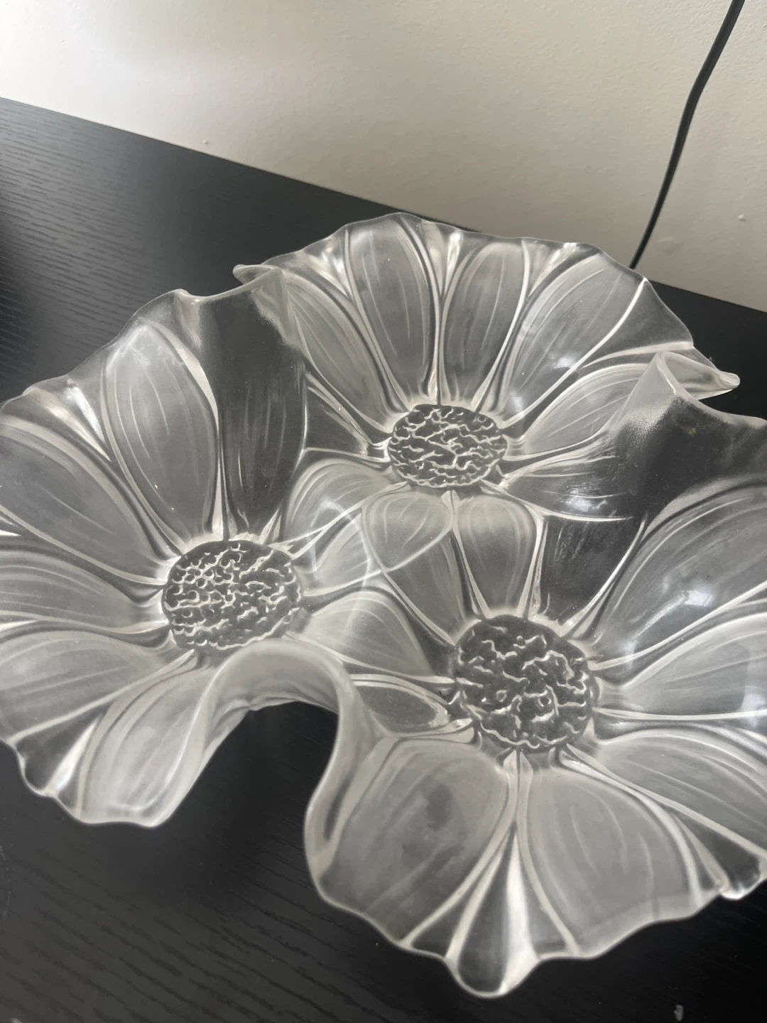 Clear Glass Flower Bowl
