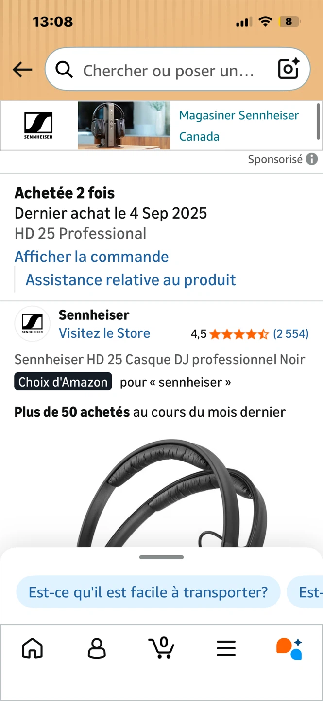 Sennheiser HD 25 Casque DJ professionnel Noir