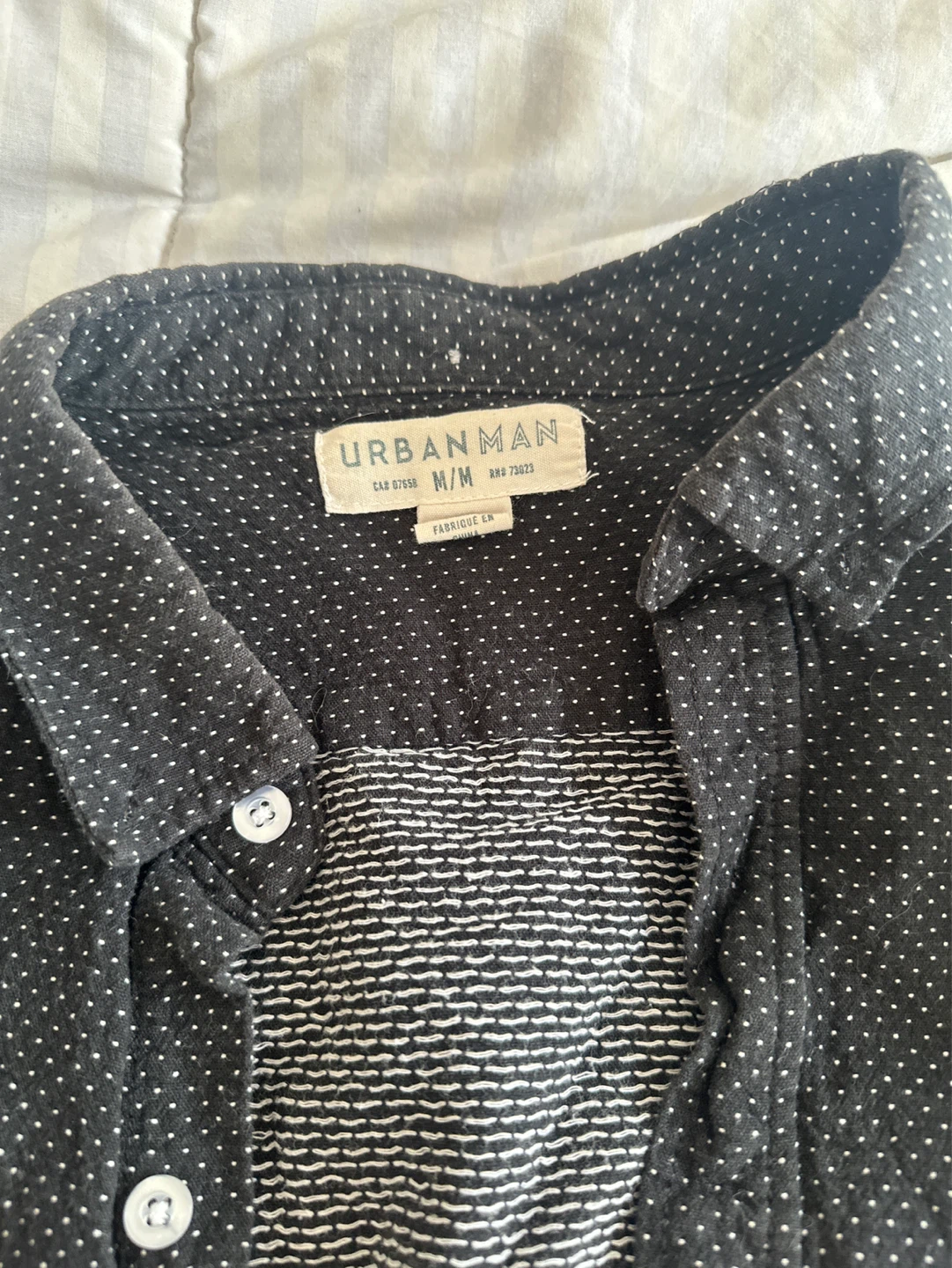URBAN MAN Men's Black Polka Dot Long Sleeve Shirt M/M - photo 2