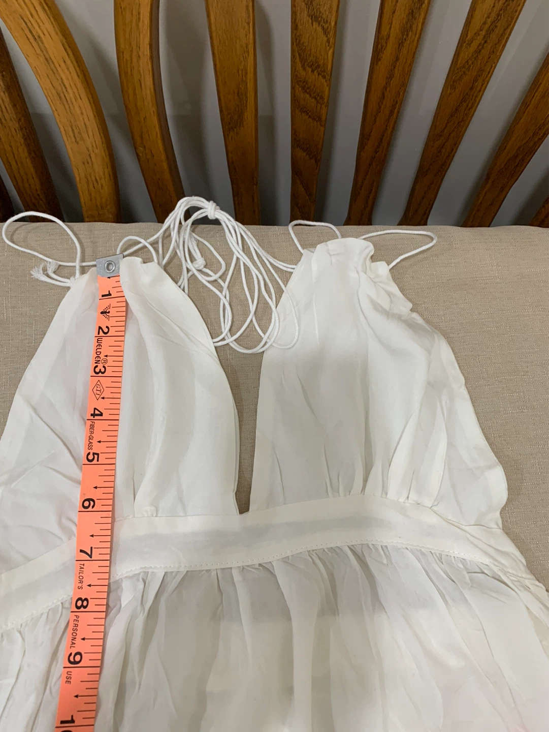 White Maxi Dress with Lace Inset - photo 3