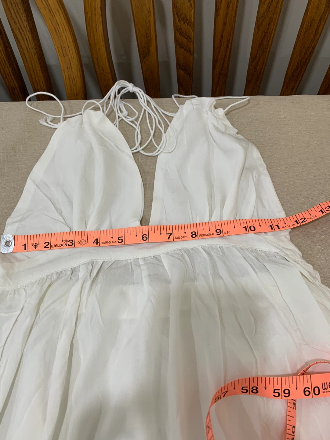 White Maxi Dress with Lace Inset - photo 5