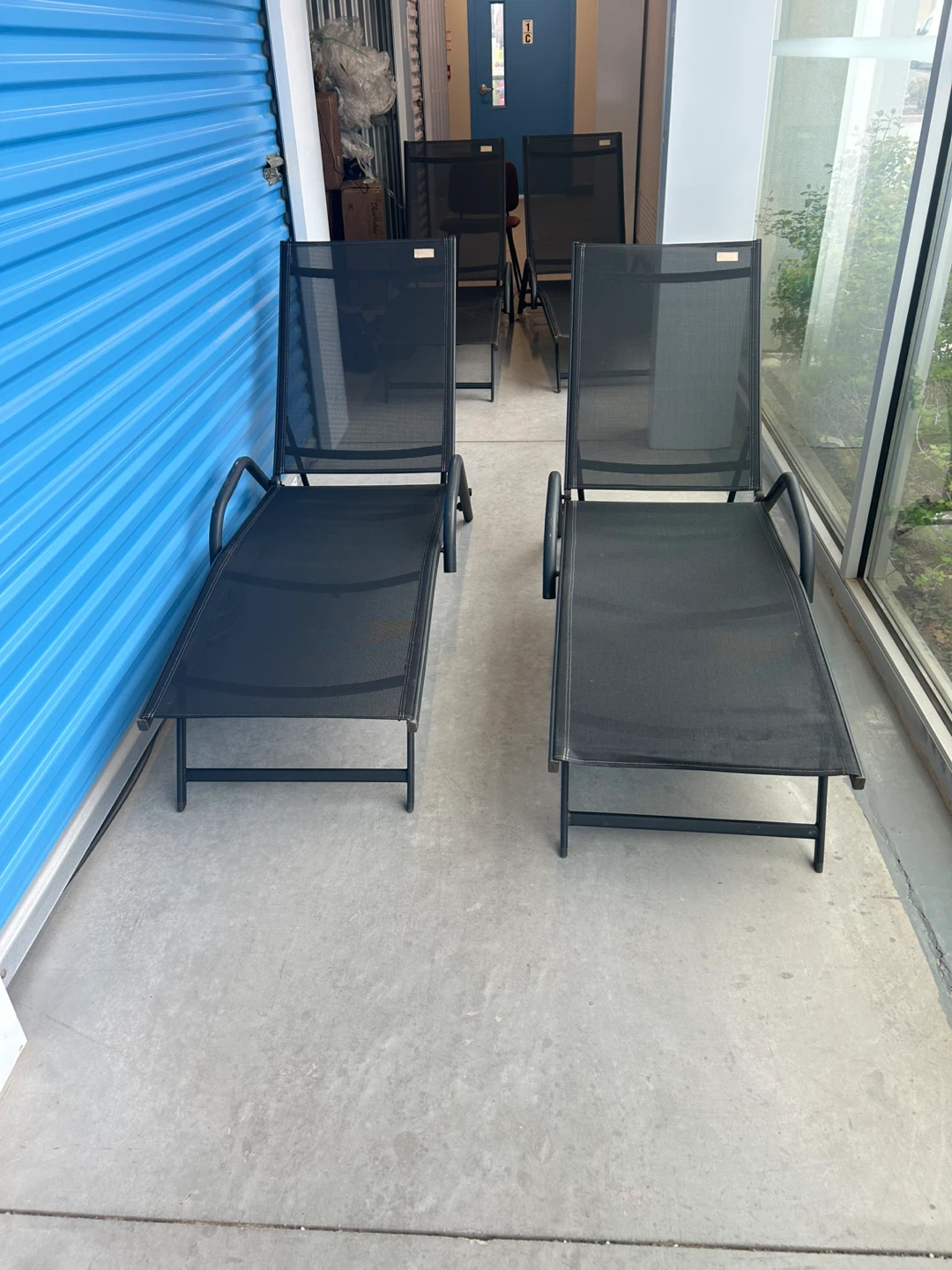 Two Black Mesh Chaise Lounge Chair $50 Each